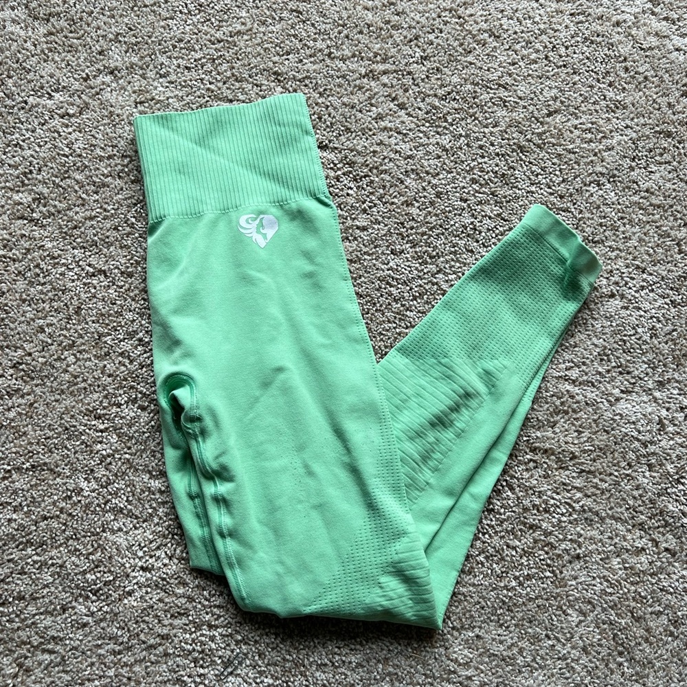 Green seamless leggings womens best